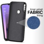 Ultra Slim Soft Rubberised Back Case Cover for Oppo A31 | Inner Velvet Fabric Lining | Matte Silicone Flexible Camera Protection Back Case - Black - Image 2