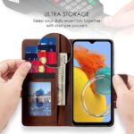 Shock Proof Flip Cover Back Case for Samsung Galaxy M14 5G | Magnetic Wallet Leather Case with Stand - Image 6