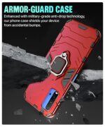 Shock Proof Back Case Mobile Cover for Xiaomi Mi Redmi 9 Power | Back Cover Case (Tough Armor | Hybrid PC + TPU | Ring Holder & in-Built Kickstand | Red) - Image 8
