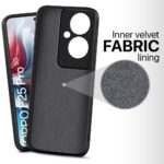 Back Cover for Oppo F25 Pro 5G | Ultra Slim Soft Rubberised Case | Inner Velvet Fabric Lining | Matte Silicone Flexible Mobile Case | Camera Protection - Black - Image 4
