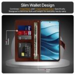 Shock Proof Flip Cover Back Case for Redmi Note 14 Se 5G | Magnetic Wallet Leather Case with Stand - Image 4
