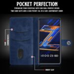 Shock Proof Flip Cover Back Case for Iqoo Z5 5G | Magnetic Wallet Leather Case with Stand - Image 4