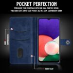 Shock Proof Flip Cover Back Case for Samsung Galaxy A22 5G | Magnetic Wallet Leather Case with Stand - Image 3