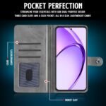 Shock Proof Flip Cover Back Case for Oppo A3 Pro 5G | Magnetic Wallet Leather Case with Stand - Image 6