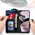 Shock Proof Flip Cover Back Case for Lava Blaze 2 4G | Magnetic Wallet Leather Case with Stand - Image 3
