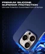 Slim Frameless Back Cover for iPhone 15 Pro Max | Ultra Thin Lightweight Design & Camera Protection | Soft Matte Silicone Flexible Mobile Case (Blue) - Image 8