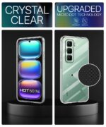 Crystal Clear Transparent Back Cover Case Compatible with Infinix Hot 50 5G Shockproof Flexible TPU Silicone Case with Full Body & Camera Protection Transparent - Image 3