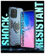 Shock Proof Back Case Mobile Cover for Samsung Galaxy S10 Lite | Back Cover Case (Tough Armor | Hybrid PC + TPU | Ring Holder & inBuilt Kickstand | Blue) - Image 6