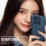 Back Cover for Motorola Moto Edge 60 Pro | Ultra Slim Soft Rubberised Case | Inner Velvet Fabric Lining | Matte Silicone Flexible Mobile Case | Camera Protection - Blue - Image 4