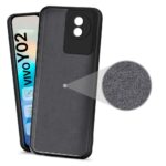 Ultra Slim Soft Rubberised Back Cover Case for Vivo Y02 | Vivo Y02t | Inner Velvet Fabric Lining | Matte Silicone Flexible Camera Protection Back Cover ? Black - Image 2