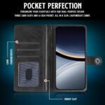 Shock Proof Flip Cover Back Case for Poco F7 5G | Magnetic Wallet Leather Case with Stand - Image 3