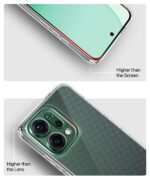 Transparent Back Cover Case for Oppo Reno 14 5G | Raised Bumps for Full Device & Camera Protection Shockproof TPU Silicone Back Case Mobile Cover Transparent - Image 5