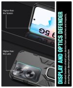kelpuj Shock Proof Back Case Mobile Cover for Oppo A79 5G | Back Cover Case (Tough Armor | Hybrid PC + TPU | Ring Holder & in-Built Kickstand | Black) - Image 8