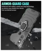 Shock Proof Back Case Mobile Cover for Vivo V15 | Back Cover Case (Tough Armor | Hybrid PC + TPU | Ring Holder & in-Built Kickstand | Black) - Image 4