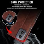 Shock Proof Flip Cover Back Case for Motorola Moto G34 5G | Magnetic Wallet Leather Case with Stand - Image 8