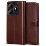 Shock Proof Flip Cover Back Case for Itel A70 | Magnetic Wallet Leather Case with Stand - Image 2