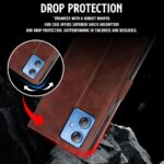 Shock Proof Flip Cover Back Case for Motorola Moto G54 5G | Magnetic Wallet Leather Case with Stand - Image 8