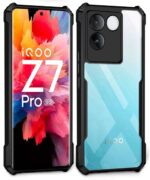 Shock Proof Clear Back Case Mobile Cover for iQOO Z7 Pro | Vivo T2 Pro 5G (Hard | Hybrid PC + TPU | Full Armour Device & Camera Protection | Black) - Image 4