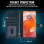 Shock Proof Flip Cover Back Case for Motorola Moto Edge 50 Ultra | Magnetic Wallet Leather Case with Stand - Image 6