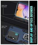 Shock Proof Back Case Mobile Cover for Tecno Spark 8 | Back Cover Case (Tough Armor | Hybrid PC + TPU | Ring Holder & in-Built Kickstand | Blue) - Image 5