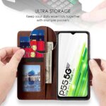 Shock Proof Flip Cover Back Case for Itel P55 5G | Magnetic Wallet Leather Case with Stand - Image 4