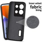 kelpuj Slim Ultra Soft Rubberised Back Cover for Infinix Note 30 5G | Inner Velvet Fabric Lining | Matte Silicone Flexible Camera Protection Back Case - Black - Image 6
