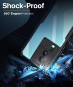 TPU+PC Shock Proof Clear Protective Back Case for Iqoo Neo 7 | Neo 7 Pro 5G - Airedge Technology | 360 Degree Camera Protection | Transparent Hybrid Back Case Mobile Cover - Black - Image 3