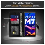 Shock Proof Flip Cover Back Case for Poco M7 Pro 5G | Magnetic Wallet Leather Case with Stand - Image 4