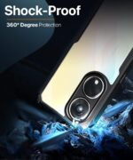 Poly Carbonate + TPU Crystal Clear Back Cover Case for Oppo Reno8 T 5G | 360 Degree Protection | Shock Proof Design | Transparent Back Case Cover for Oppo Reno 8T 5G (Black Bumper) - Image 3