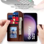 Shock Proof Flip Cover Back Case for Samsung Galaxy S23 5G | Magnetic Wallet Leather Case with Stand - Image 6