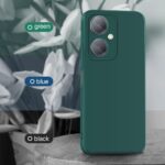 Back Cover for Vivo Y27 4G | Ultra Slim Soft Rubberised Case | Inner Velvet Fabric Lining | Matte Silicone Flexible Mobile Case | Camera Protection - Green - Image 3