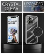 Crystal Clear Transparent Back Cover Case Compatible with Tecno Pova 6 Neo 5G Shockproof Flexible TPU Silicone Case with Full Body & Camera Protection Transparent - Image 3