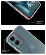 Transparent Back Cover Case for Compatible with Motorola Moto G05 | Raised Bumps for Full Device & Camera Protection Shockproof TPU Silicone Back Case Mobile Cover Transparent - Image 5