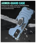 Shock Proof Back Case Mobile Cover for Oppo F21 Pro 5G | Back Cover Case (Tough Armor | Hybrid PC + TPU | Ring Holder & in-Built Kickstand | Blue) - Image 4