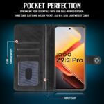 Shock Proof Flip Cover Back Case for Iqoo Z9S Pro 5G | Magnetic Wallet Leather Case with Stand - Image 4