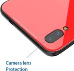 Luxury Mirror Bumper Back Tempered Glass Case [ Anti Slip ] Super Slim [Flexible] All Angle Protection Full Mirror View Back Lightweight Matte Soft Back Case Cover for Samsung Galaxy M20 - Red - Image 3