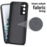 Slim Ultra Soft Rubberised Back Cover Case for Samsung Galaxy S20 FE 5G | Inner Velvet Fabric Lining | Matte Silicone Flexible Camera Protection Back Case - Black - Image 4