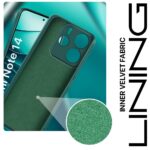 Back Cover for Redmi Note 14 SE 5G | Redmi Note 14 5G | Ultra Slim Soft Rubberised Case | Inner Velvet Fabric | Matte Silicone Flexible Mobile Case | Camera Protection - Green - Image 3
