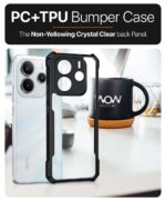 Shock Proof Clear Protective Back Case for Redmi Note 14 SE 5G | Redmi Note 14 5G- AirEDGE Technology | 360 Degree Camera Protection | Transparent Hybrid Mobile Cover - Black - Image 8