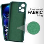 Ultra Slim Soft Rubberised Back Cover Case for Xiaomi Redmi Note 12 Pro 5G | Inner Velvet Fabric Lining | Matte Silicone Flexible Camera Protection Back Case - Green - Image 3