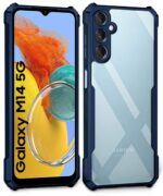 Shock Proof Clear Protective Back Case for Samsung Galaxy M14 5G AirEDGE Technology | 360 Degree Camera Protection | Transparent Hybrid Back Case Mobile Cover Blue - Image 4