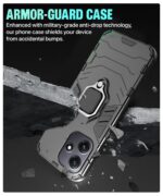Shock Proof Back Case Mobile Cover for Mi Redmi 12 5G | Redmi 12 4G | Poco M6 Pro 5G (Tough Armor | Hybrid PC + TPU | Full Protection with Ring Holder & in-Built Kickstand | Black) - Image 8