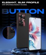 Slim Frameless Back Cover for Oppo F25 Pro 5G | Ultra Thin Lightweight Design & Camera Protection | Soft Matte Silicone Flexible Mobile Case (Black) - Image 6