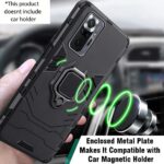Shock Proof Back Case Mobile Cover for Xiaomi Redmi Note 10 Pro (Armor | Hybrid PC + TPU | Full Protection with Ring Holder Kickstand | Carbon Black) - Image 3