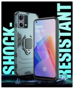 Shock Proof Back Case Mobile Cover for Oppo F21 Pro 4G | Back Cover Case (Tough Armor | Hybrid PC + TPU | Ring Holder & in-Built Kickstand | Green) - Image 4