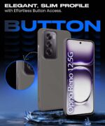 kelpuj Slim Frameless Back Cover for Oppo Reno 12 5G | Ultra Thin Lightweight Design & Camera Protection | Soft Matte Silicone Flexible Mobile Case (Grey) - Image 4