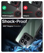 Shock Proof Clear Protective Back Case for Xiaomi 14 - AirEDGE Technology | 360 Degree Camera Protection | Transparent Hybrid Back Case Mobile Cover - Black - Image 3