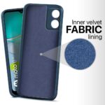 Slim Ultra Soft Rubberised Back Cover for Motorola Moto E13 | Inner Velvet Fabric Lining | Matte Silicone Flexible Camera Protection Back Case - Blue - Image 3