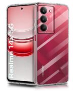 Transparent Back Cover Case Compatible with Realme 14x 5G, Narzo 80x, P3x | Shockproof TPU Silicone Case with Raised Bumps | Full Body & Camera Protection | Slim Fit Mobile CoverClear