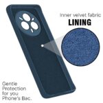 Back Cover for Realme 14 Pro 5G | Ultra Slim Soft Rubberised Case | Inner Velvet Fabric Lining | Matte Silicone Flexible Mobile Case | Camera Protection - Blue - Image 2